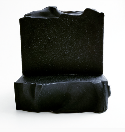 Activated charcoal soap with coconut oil and shea butter for detox cleanse.